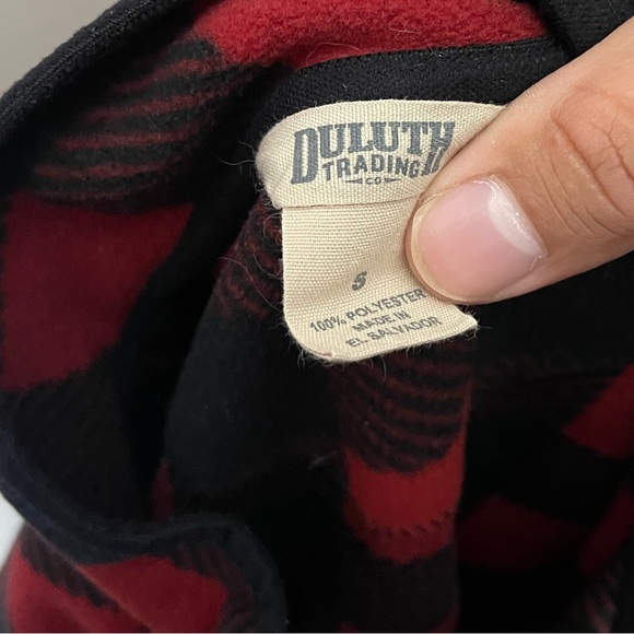 Duluth Men’s Small Fleece Plaid Sweater Snap - Picture 3 of 6